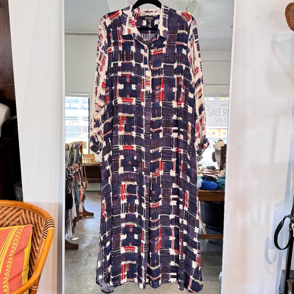 Raag Collared Long Sleeve Dress